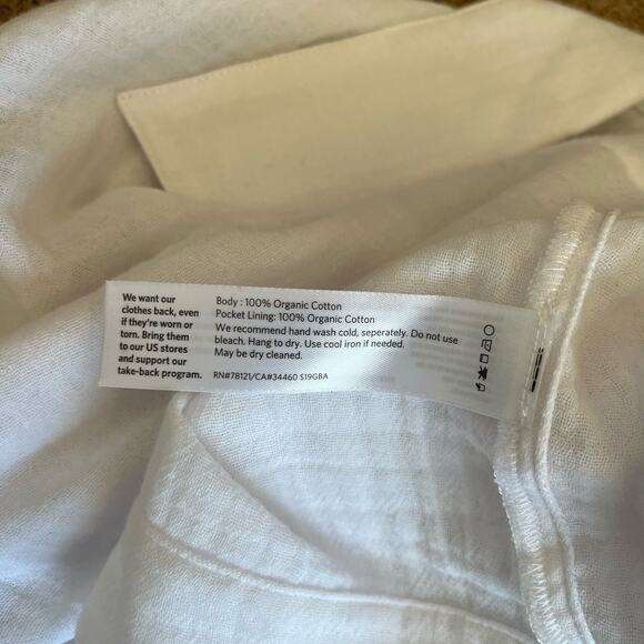 Eileen Fisher Cropped Lofty Gauze Jacket Size Medium White 100% Cotton System - Picture 9 of 11